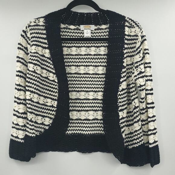 Talbots Hand Knit Crotchet Striped Cardigan Medium - Picture 1 of 9